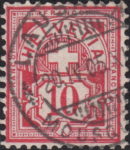 Switzerland Cross and Numeral 10 cents double frame