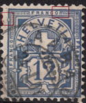 Switzerland Cross and Numeral The first vertical line in top ornament to the right touching upper frame