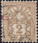 Switzerland Cross and Numeral Letter C in left-sided inscription FRANCO more enclosed