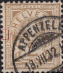 Switzerland Cross and Numeral Incision in the left frame next to the letter N of FRANCO
