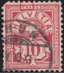Switzerland Cross and Numeral Incision in the upper frame above letter R in FRANCO