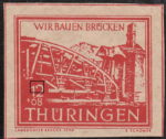 Germany Thueringen post stamp flaw: White dot inside numeral 2 in denomination value.