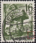 Germany Rheinland-Pfalz postage stamp error:  White circle above letter Z in PFALZ.