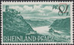 Germany Rheinland-Pfalz postage stamp error:  Scratches inside top circle of numeral 8.