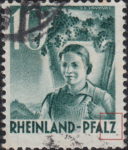 Germany Rheinland-Pfalz postage stamp error:  Letter Z in PFALZ damaged to top left.