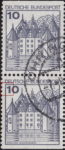 Germany postage stamp error Colored dot on left frame, close to numeral 1 of denomination value