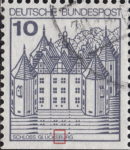 Germany postage stamp error Letter B in GLÜCKSBURG broken at the bottom