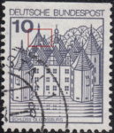 Germany postage stamp error Roof slates of the second tower cracked