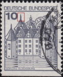 Germany postage stamp error Spike on the second roof not split in the middle