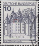Germany postage stamp error Broken window frame on top of the central building