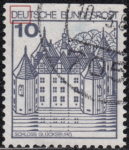 Germany postage stamp error Middle and bottom horizontal strokes of first letter E in DEUTSCHE broken