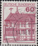 Germany postage stamp error Horizontal line of keystone above the first top window broken