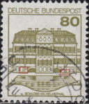 Germany postage stamp error Stairs distorted and damaged on both sides