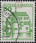 Germany postage stamp error Letters B and U in BUNDESPOST connected by a dot