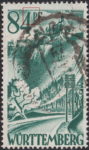 Germany Wuerttemberg postage stamp error: Colored dot between numeral 4 and letter P of PF.