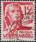 Germany Wuerttemberg postage stamp error: Curved part of numeral 2 enclosed.