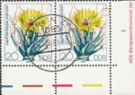 GDR 1983 Cactus plant Leuchtenbergia principis postage stamp plate flaw Spine in the upper right corner broken.