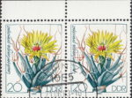 GDR 1983 Cactus plant Leuchtenbergia principis postage stamp plate flaw Spine next to the letter g of Leuchtenbergia broken.