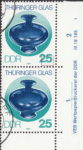 GDR 1983 Glass of Thuringia postage stamp plate flaw Small indentation in numeral 5 in denomination.
