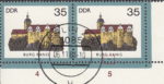 GDR 1984 Castles Burg Ranis postage stamp plate flaw Numeral 8 in 1984 damaged, looks like 3.