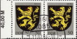 GDR 1984 Coat of Arms Gera postage stamp plate flaw Dot on lion’s jaw.