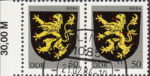 GDR 1984 Coat of Arms Gera postage stamp plate flaw Additional short tail.