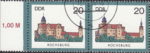 GDR 1985 Castle Rochsburg postage stamp plate flaw Black spot on the central tower of the main building.