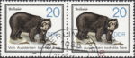 GDR 1985 Wildlife Preservation postage stamp plate flaw Numeral 5 in 1985 slightly damaged.