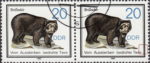 GDR 1985 Wildlife Preservation postage stamp plate flaw Tiny breach in lower part of the right inner frame.