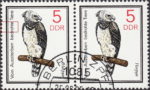 GDR 1985 Wildlife Preservation postage stamp plate flaw Tiny indentation in inner frame left from letters o and h of bedrohte.