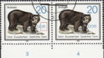 GDR 1985 Wildlife Preservation postage stamp plate flaw Vertical line of letter R in DDR short.