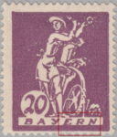 Germany Bavaria postage stamp plate flaw Letters E and R of BAYERN touching lower frame