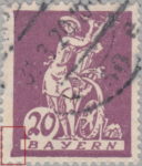 Germany Bavaria postage stamp plate flaw Lower right corner deformed