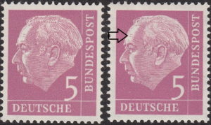 Germany Theodor Heuss postage stamp types