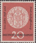 Germany Aschaffenburg Abbey postage stamp plate flaw BUND 255II