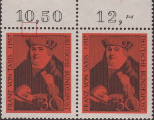Germany postage stamp Franz von Taxis plate flaw BUND 535I