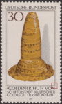 Germany postage stamp plate flaw Inner frame broken at the bottom right corner.