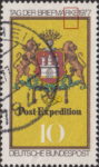 Germany stamp plate flaw Black frame below letter K in BRIEFMARKE broken.