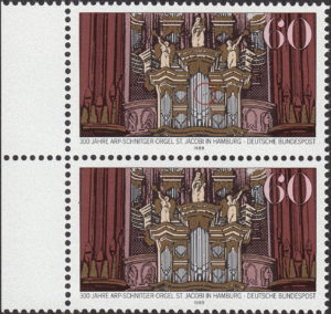 Germany 1989 Arp-Schinitger organ postage stamp plate flaw BUND 1441I