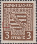 Soviet occupation of Germany Saxony Province stamp error Rosette left from the coat of arms broken.