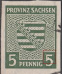 Soviet occupation zone Germany Saxony Province Coat of Arms postage stamp plate flaw