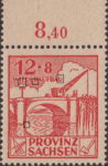 Soviet occupation zone Germany Saxony Province stamp type Horizontal line below letter R in WIEDERAUFBAU broken.