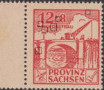 Soviet occupation zone Germany Saxony Province stamp type Line below numeral 1 broken
