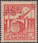 Soviet occupation zone Germany Saxony Province stamp type Line below numeral 1 thicker.