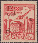 Soviet occupation zone Germany Saxony Province stamp type Missing dot below the first pillar
