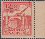Soviet occupation zone Germany Saxony Province stamp type Small dot inside letter P in PROVINZ