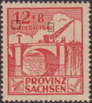 Soviet occupation zone Germany Saxony Province stamp type Line below numeral 1 thicker