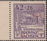 Soviet occupation zone Germany Saxony Province stamp type Bulge in first letter S in SACHSEN