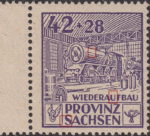 Soviet occupation zone Germany Saxony Province stamp type Bulge on first letter S in SACHSEN