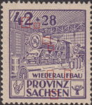 Soviet occupation zone Germany Saxony Province stamp type Second letter S in SACHSEN thin at the bottom